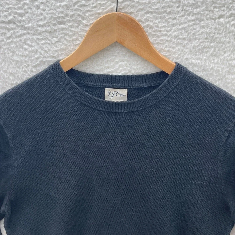 J Crew Shirt Mens Small Black Waffle Knit Thermal Long Sleeve Preppy Y2K Casual